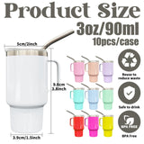 FunTrans 3oz Mini Tumbler Shot Glass with Straw and Lid, 10 Pack Stainless Steel Sublimation Shot Glasses with Handle for Wedding Party Whiskey Cocktail Bar FunTrans