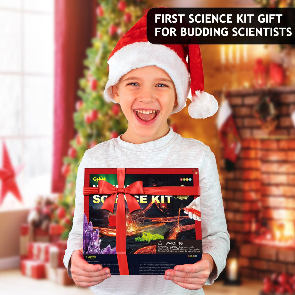 Greek Science My First Chemistry Science Kit with 120+ Experiments for Kids Age 8-10-12-14, Christmas Birthday Gifts for Boys Girls, Chemistry Set STEM Educational Learning Projects Scientist Toys Greek Science