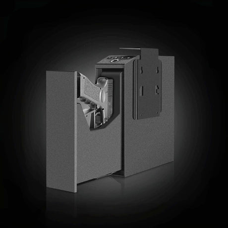 Biometric Gun Safe for Handgun,3 Ways Quick Access Pistol Safe with Fingerprint, PIN Code, Key,Handgun safe used for Nightstand, Bed side, Wardrobes, Wall or Other Hidden Corners HOROX