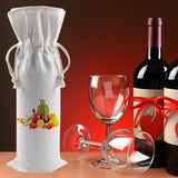 OKBA 15 PCS Sublimation wine gift bag blank, Canvas wine bottle bag with drawstring, Suitable for sublimation, screen printing, DIY graffiti OKBA