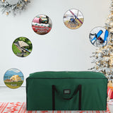 combocube Large Christmas Tree Storage Bag 7.5 ft, 600D Oxford Fabric Heavy Duty Christmas Tree Container, Waterproof Xmas Artificial Tree Storage Box with Reinforced Handles and Dual Zippers, Green combocube