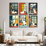 6 Pack Paint by Numbers Kit for Adults Beginners - 10x14 Inch Cat Adult Paint by Number Kits on Canvas, Cat DIY Acrylic Oil Number Painting Kits for Adults, Perfect for Gift Home Wall Decor Offito