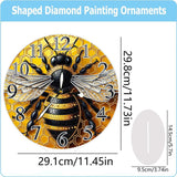 Sulunmo DIY Diamond Art Painting Kit Desk Tabletop Clock Craft Diamond Drill Art Kit for Home Decor Decoration, Creative Gift(Glow-in-The-Dark Bee-32) Sulunmo