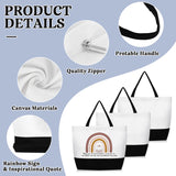 50 Pieces Large Canvas Tote Bags Reusable Grocery Cloth Bags Sublimation Tote Bags Blank Plain Bulk Bags with Zipper Cotton Tote Bag Black White for DIY Crafts for Shopping Women Employee Teachers Sieral