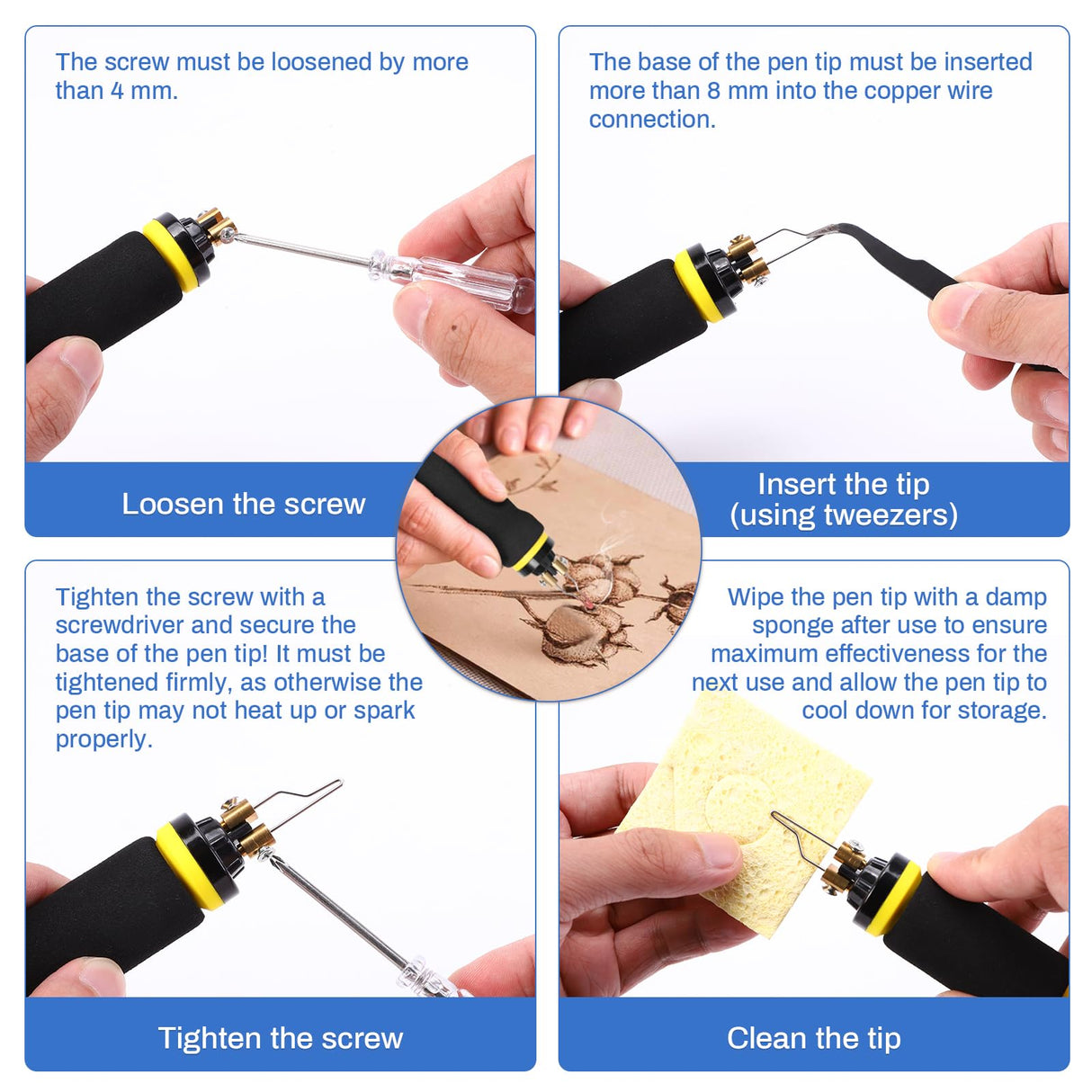 2 IN 1 Wood Burning Kit 100W with 2 Wood Burning Pens, 165 Pcs Pyrography Wood Burning Kit with 113 Solid Points and 33 Wire Nibs, Temperature Adjustment 300~750°C, Wood Burner for wood and leather XIIW