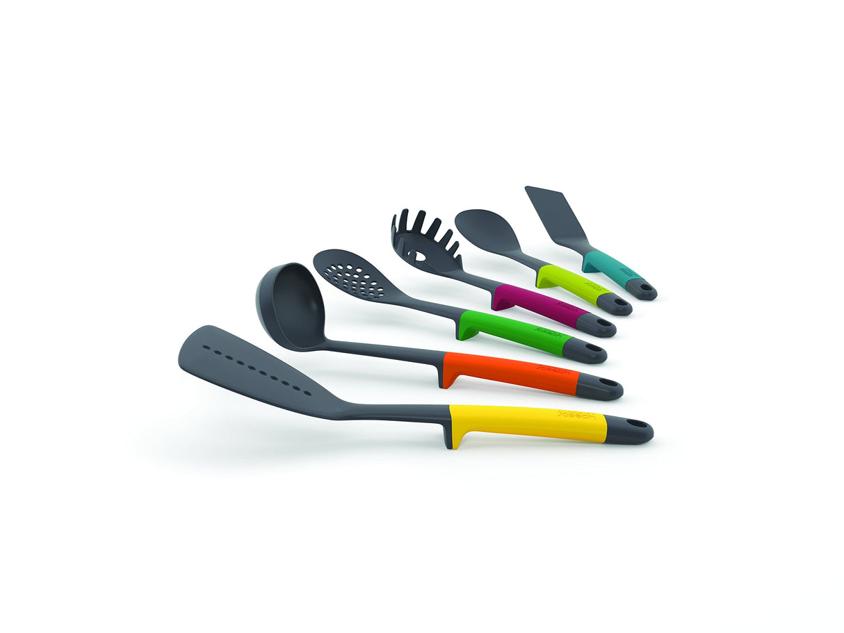 Joseph Joseph Elevate Carousel Nylon Kitchen Utensil Set with Rotating Storage Stand, 6-Piece, Rainbow Joseph Joseph
