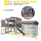 Aivituvin Chicken Coop Mobile Chicken House with Metal Chicken Run Outdoor Rabbit Hutch Wooden Hen House Chicken Tractor with Wheels 82" Aivituvin