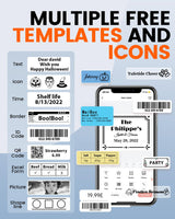 Ponek Label Maker Machine with Tape, M100 Bluetooth Label Printer, Versatile App with 1000 Icons and 300 Templates, 2 Inch Address Label Maker for Small Business, Office, Home, School, Black Ponek