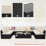 Wonlink 11 Pieces Patio Conversation Set, Rattan Sectional Patio Sofa, Outdoor Wicker Furniture Sets for Porch Deck Poolside Balcony Wonlink