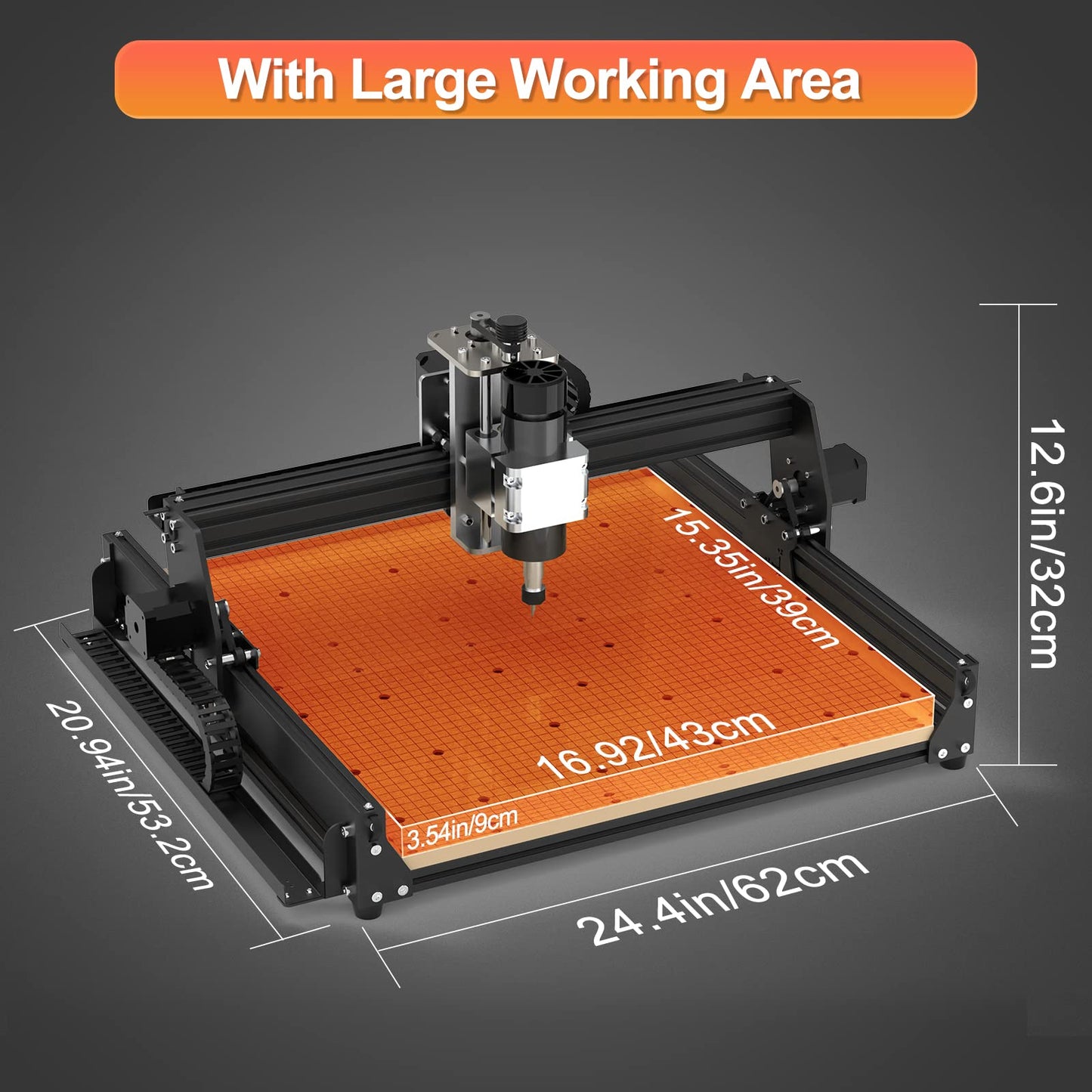 500W CNC Router Machine, 4540 CNC Machine for Metal, 3-Axis Stainless Steel Engraving Milling Machine for Carving Cutting Wood Acrylic PCB MDF Nylon, Working Area 430x390x90mm (16.9x15.4x3.5” - WoodArtSupply