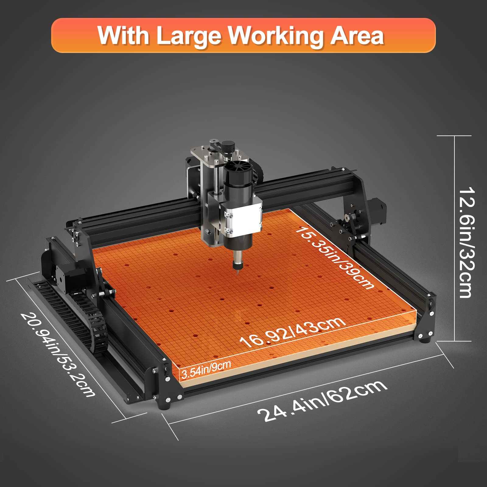 500W CNC Router Machine, 4540 CNC Machine for Metal, 3-Axis Stainless Steel Engraving Milling Machine for Carving Cutting Wood Acrylic PCB MDF Nylon, Working Area 430x390x90mm (16.9x15.4x3.5” - WoodArtSupply