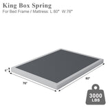 Seiugaga King Box Spring 6 Inch - Heavy Duty Box Spring Mattress Foundation Metal Bed Base with Fabric Cover, Noise Free Easy Assembly Non Slip/Non-Slip/Easy Assembly Seiugaga