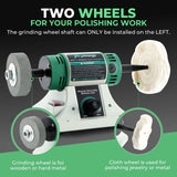 Flyrivergo Bench Buffer Polisher with Accessories Adjustable Variable Speed Multi-Function Bench Lathe Grinder Polishing Machine Tool Kit for Jewelry, Wood, Silver, Amber, Metal, Jade DIY Flyrivergo