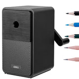deli Hand Crank Manual Pencil Sharpener 5th Gear Portable Pencil Sharpener Kids Hand Pencil Sharpeners for 6.9-8 mm Pencils (Charcoal) deli
