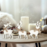 Redbaker 3 Pcs Reindeer Wooden Table Decor Christmas Tiered Tray Decor Farmhouse Tabletop Block Sign Rustic Wood Centerpieces Decorations for Xmas Home Office Table Shelf Decor Redbaker