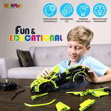 WISEPLAY Remote Control Car Building Kit, 453PCS Stem Toy for Kids Age 8-10, Great RC Car for 10-Year-Old Boys & Girls, Excellent Gift Idea WISEPLAY