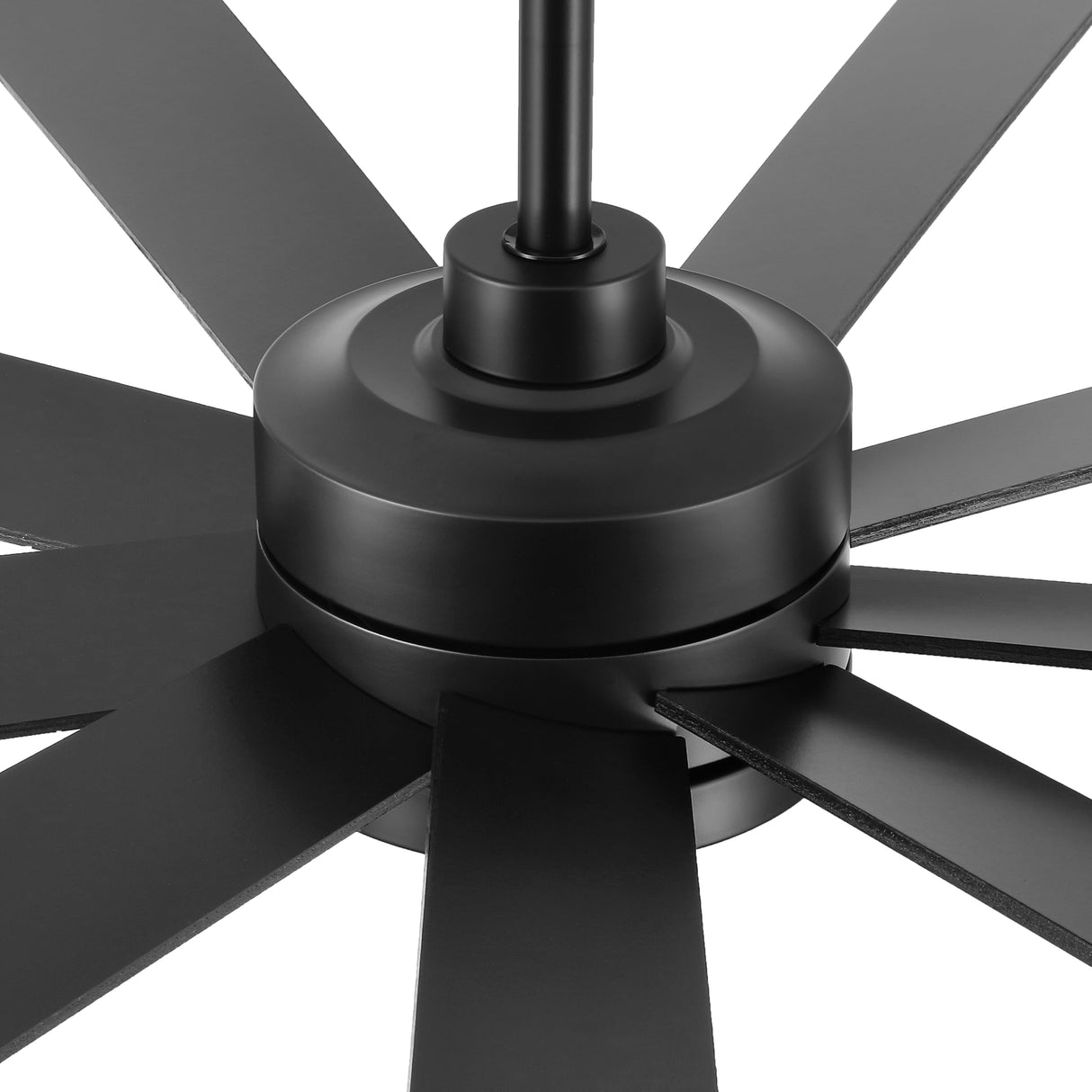 ELEHINSER 72" Ceiling Fan No Light, 6-Speed Noiseless Reversible DC Motor, 9 Blades Black Industrial Ceiling Fan with Remote and 4.5"/12"/24" Downrods for Home or or Commercial Use ELEHINSER