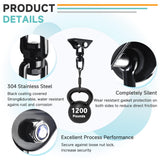 360°Rotating Hammock Hanging Kit, Heavy Duty 1200 lb Capacity Stainless Steel Hanging Swing Hooks, 1 Pack Swing Hanger for Yoga, Hammock Chair, Sandbag, Swing Sets(Black SKYPHAROS