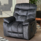 EONIX Large Lay Flat Power Lift Recliner Chair for Elderly with Heat and Massage, 400lbs Dual Motor Electirc Lift Chair with Extended Footrest, SLRY007062, Black EONIX