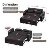 Eafurn 64.96" Oversized Convertible Sleeper Sofa Couch Bed, Queen Futon Loveseat Pull Out Sofabed Recliner Lounge Love Seat with Reclining Backrest,Storage Armrest,USB Port,Side Table and Cupholders Eafurn