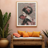 XTXGERL Japanese Cherry Blossom Geisha Paint by Numbers Kit Paint by Numbers DIY Acrylic Drawing Paintworks Artwork Adults Beginners 16x20inch XTXGERL