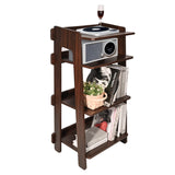 tonchean Record Player Stand, 4 Tier Wooden Turntable Stand, Modern Vinyl Record Storage Cabinet Holds Up to 200 Albums Vinyl Holder Display Shelf for Bedroom Living Room tonchean