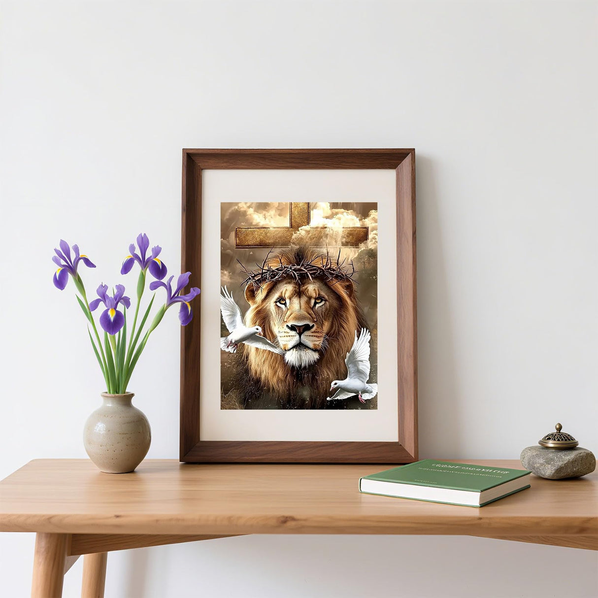 Skyboda Lion Diamond Art Kits for Adults, DIY 5D Jesus Diamond Painting Kit for Adults Beginners, Full Drill Diamond Gem Art Painting Kits Crafts for Wall Art Decor 12x16inch Skyboda