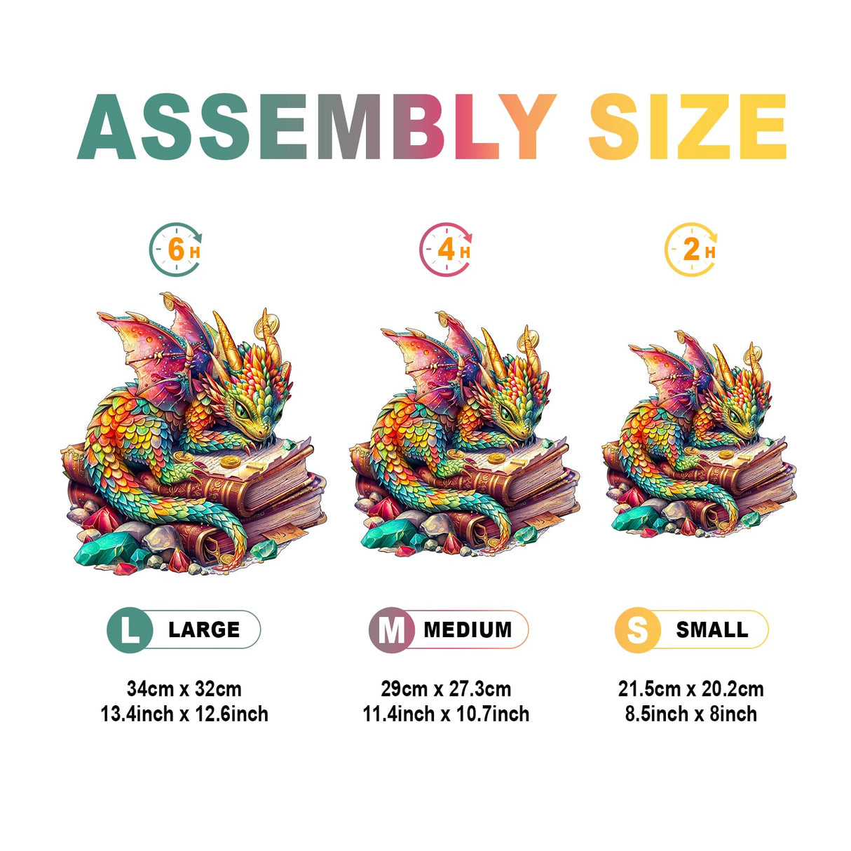Wooden Puzzles for Adults - Unique Shaped Wooden Puzzles for Adults and Kids - Jeweled Dragon Wooden Jigsaw Puzzles - Dragon Wooden Puzzle Easter Creative Birthday Gifts - Puzzle Toys - 240pcs DOCRAGI