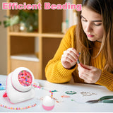 Electric Bead Spinner, Cordless Automatic 2-in-1 Clay Bead Bracelet Making Kit with 4200 PCS Clay Beads, Letter Bead, Seed Bead, Beading Needle and Thread Bracelet Maker for Jewelry, Craft Gift Choice Pskfvre