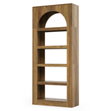 LITTLE TREE 5-Tier Arched Bookshelf, 70.8 Inches Modern Wooden Bookcase, Open Display Storage Shelf Organizer for Living Room, Home Office, Bedroom, Light Brown LITTLE TREE