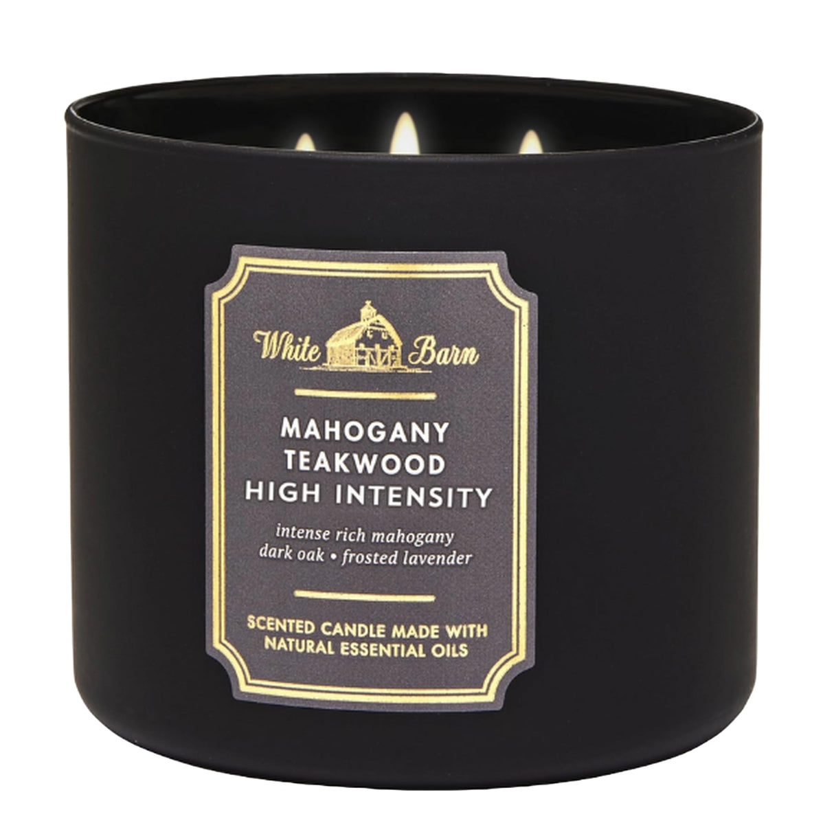 Bath & Body Works White Barn 3-Wick Candle in Mahogany Teakwood High Intensity, Scented Bath & Body Works