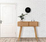 Console Table, Small Console Tables for Entryway, 31" Vanity Desk Fluted Entrance Table, Brown Entry Table Narrow Console Table Modern Hallway Table Modern Sofa Table for Living Room ZYBT