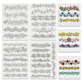 BENECREAT 4 Style 27Pcs Flower Border Water Soluble Hand Sewing Stabilizers, Long Rattan Flowers Tear Away Water Soluble Embroidery Patterns for Carves, Shirts, Coats, Bags, Towels BENECREAT