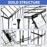 130"x40"x40" Metal Chicken Coop Playpen with Waterproof Cover, Rabbit Duck Large Cage Outdoor Backyard Farm PawGiant