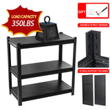 Jarbalai Black 3-Tier Heavy Duty Steel Shelving Unit, 1000 LBS Capacity Garage Shelving, Adjustable Storage Rack, 31.5" L x15.75 W x31.5 H, Industrial Shelves for Garage, Workshop, Home Organization Jarbalai