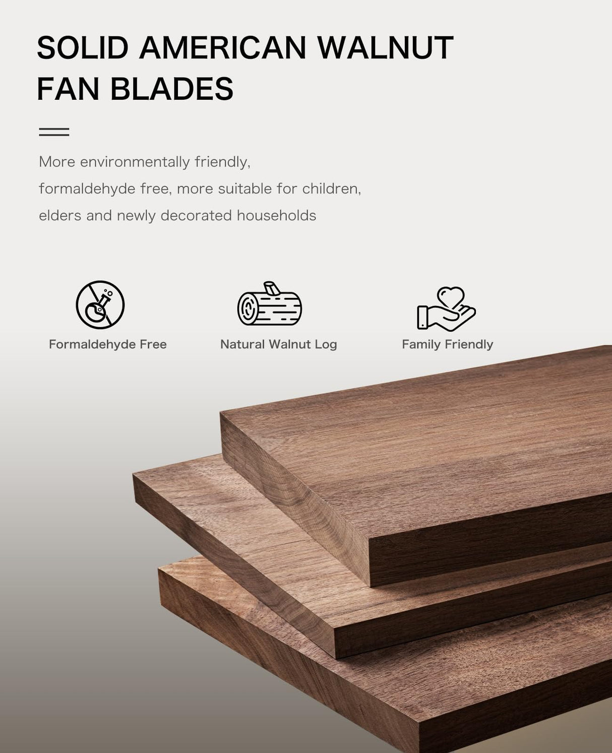 JOYEYE Ceiling Fans with Lights and Remote, 3 Solid Wood Blades, Outdoor Wooden Ceiling Fan with 2 Downrods for Patios, 52 Inch Modern Ceiling Fan with Noiseless Reversible DC Motor JOYEYE