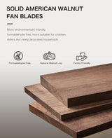 JOYEYE Ceiling Fans with Lights and Remote, 3 Solid Wood Blades, Outdoor Wooden Ceiling Fan with 2 Downrods for Patios, 52 Inch Modern Ceiling Fan with Noiseless Reversible DC Motor JOYEYE