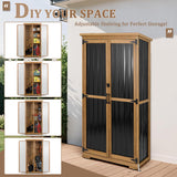 Outdoor Storage Cabinet Waterproof with Shelves, Outside Cabinets Weatherproof, Patio Backyard Pool Garden Garage Storage Cabinet Storage Shed Tool Organizer PetsCosset