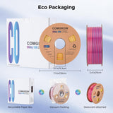 Comgrow Tri-Colors Silk PLA 3D Printer Filament, Rainbow PLA Filament 1.75mm, Dimensional Accuracy +/- 0.02 mm, 1KG Spool, Coextrusion 3D Filament with Shiny Silk Red-Blue-Yellow Comgrow