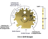 Sage Owl Bristle-Free Brass BBQ Grill Scraper – Safe Grill Cleaner for Outdoor, Porcelain, and Smoker Grills – Kitchen Gadgets, Barbecue Grilling Tools - Unique Gifts for Men Who Have Everything The Sage Owl