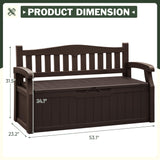Flamaker 80 Gallon Storage Bench Outdoor Indoor, Durable All-Weather Seating with Hidden Storage, Lockable Deck Box for Garden, Patio, Poolside (Brown) Flamaker