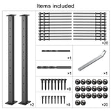 Deck Man 2Pack Deck Railing Posts Stainless Steel Cable Railing Post(2"×2") with 1/8 Cable Railing Kit, Level drilled (2, Black, 40.5 inch) Deck Man