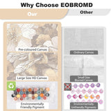EOBROMD Paint by Numbers Kits for Adults Bee Flowers, DIY Kits Crafts for Beginner on Canvas, 3 Paint Brushes and Acrylic Paint for Home Decor 16x20inch(Without Frame) EOBROMD