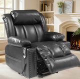 Neioml Four Motor Zero-Gravity Large-Wide Power Lift Chairs Recliners for Elderly, Infinite Position, 180° Lay Flat Lift Chair Big and Tall, Heat & Massage (Breathable Leather, Black) Neioml