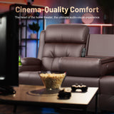 3-Seater Loveseat Recliner Sofa, Home Theater Seating Reclining Couch with Flip Middle Backrest, RV Wall Hugger Sleeper Sofa with Massage, Dawer & Cup Holders, 150° Recline for RV & Living Room TOMOSLTER