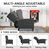 Vaztrlus Gray Manual Recliner Chair with Foldable Side Table USB Charger Wingback Tufted, Wall Hugger Recliners for Small Spaces, Living Room, Bedroom Inexpensive Lazy Boy Style Recliner Vaztrlus