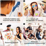 Romantic Paint by Numbers Kit for Adults Heart-Shaped Balloon and Pink Clouds and Flower Fields Paint by Number with Brushes and Pigment, Tarot Banner Oil Painting, 16x20 Inch TUMOVO