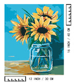 BAISITE Paint by Numbers Kit for Adults Beginners,12" Wx16 L 2 Pack Canvas for Painting Kits for Adults in Colorful Box-Daisy and Sunflowers 0304 BAISITE