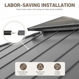 UDPATIO 12'x14'Hardtop Gazebo, Heavy Duty Aluminum Patio Gazebo with Double Galvanized Steel and Polycarbonate Roof,Curtains and Netting Included, Large Outdoor Gazebo for Patio, Deck, Backyard, Grey UDPATIO