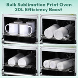 OFFNOVA Sublimation Oven Machine, 20L 110V 1250W Convection Oven for Sublimation Blanks Mugs Tumblers Cups Water Bottles Bulk Printing, with Oven Glove and Shrink Wrap OFFNOVA